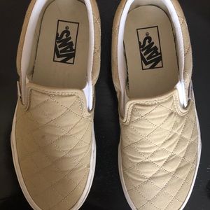 VANS slip on. Tan quilted. Never worn.